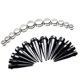 Ear Plugs Tunnels Stretching Kits Set Steel Acrylic Tapers Gauges Set