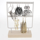 24 Holes Earring Display Stand Wood Metal Show Rack Necklace Holder