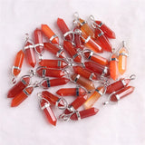Assorted Natural Stone Pendant Carnelian Agates Quartz Necklace Pendant Lot