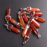 Assorted Natural Stone Pendant Carnelian Agates Quartz Necklace Pendant Lot