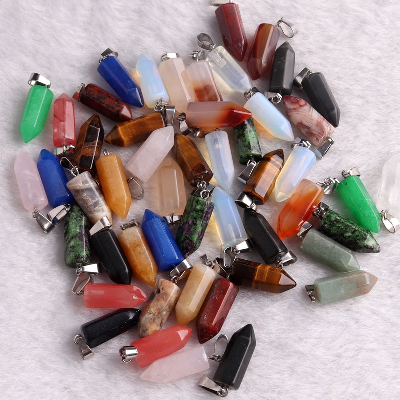 High Natural Stone Necklace Pendants 24/50PCS