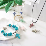 Religion Cross Gemstone Pendants Christrian Charms DIY Jewelry