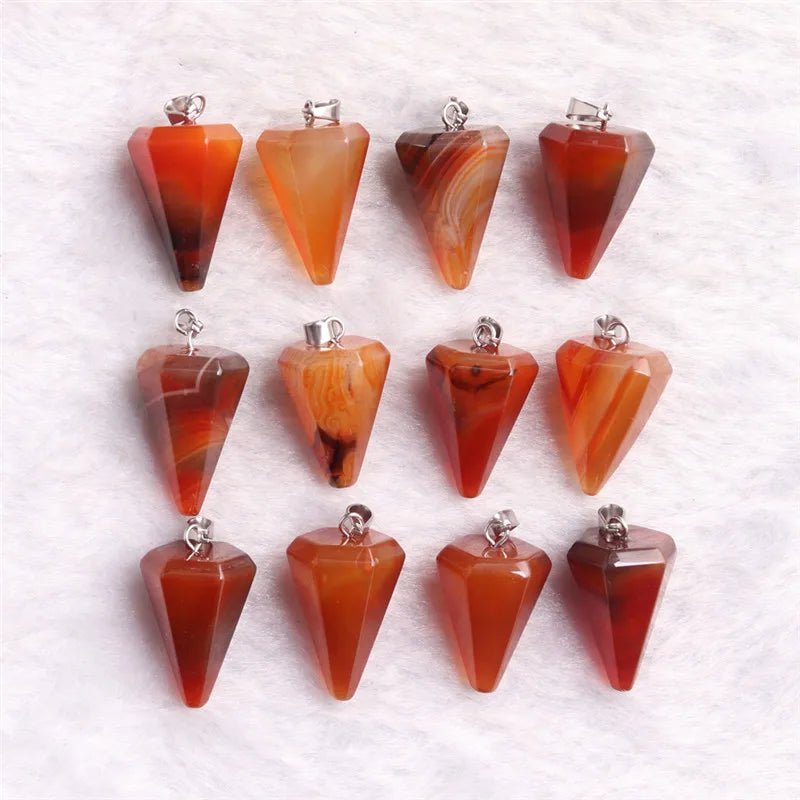 Carnelian Balancing Reiki Hexagon Pendulum Necklace