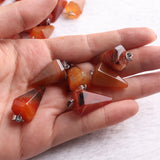 Carnelian Balancing Reiki Hexagon Pendulum Necklace