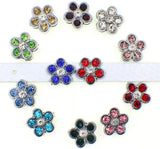 24x60PCS 8MM Rhinestones Flower Slide Charm for 8mm DIY Leather Bracelet