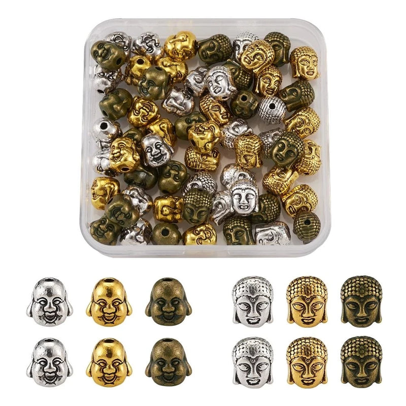 24-60pcs Tibetan Alloy Buddha Dragon Head Beads for Jewelry Making DIY