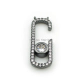 Micro Pave Clear CZ Double Circle Hook Charm for Necklaces