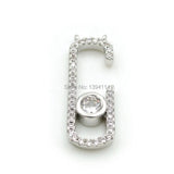 Micro Pave Clear CZ Double Circle Hook Charm for Necklaces