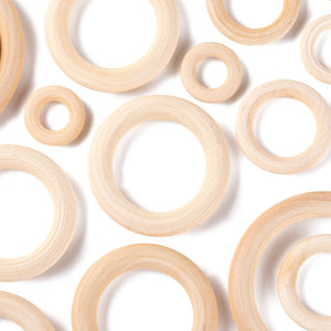 24-86mm Wooden Beads Ring for DIY Craft Jewelry Making