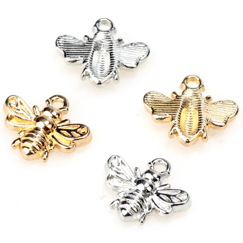 24-96pcs 12mm Little Bee Charms Pendant, Plated Grandma/KC DIY Jewelry Making