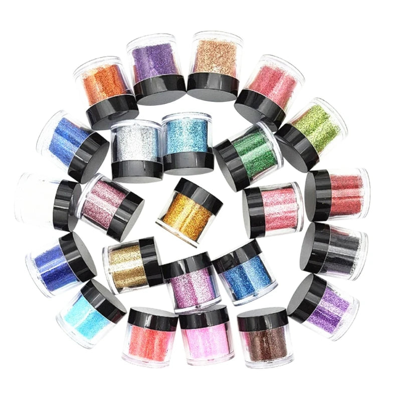 24 Bottles Glitter Powder for DIY Crafts UV Epoxy Resin Pigment Decor