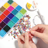 24 2mm Glass Seed Beads & Charm Silver Clasp Beading Line DIY Craft Jewelry