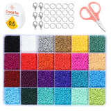 24 2mm Glass Seed Beads & Charm Silver Clasp Beading Line DIY Craft Jewelry