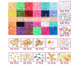 Polymer Clay Beads Kit Charms Spacer Beads Set for DIY Bracelet Jewelry Making