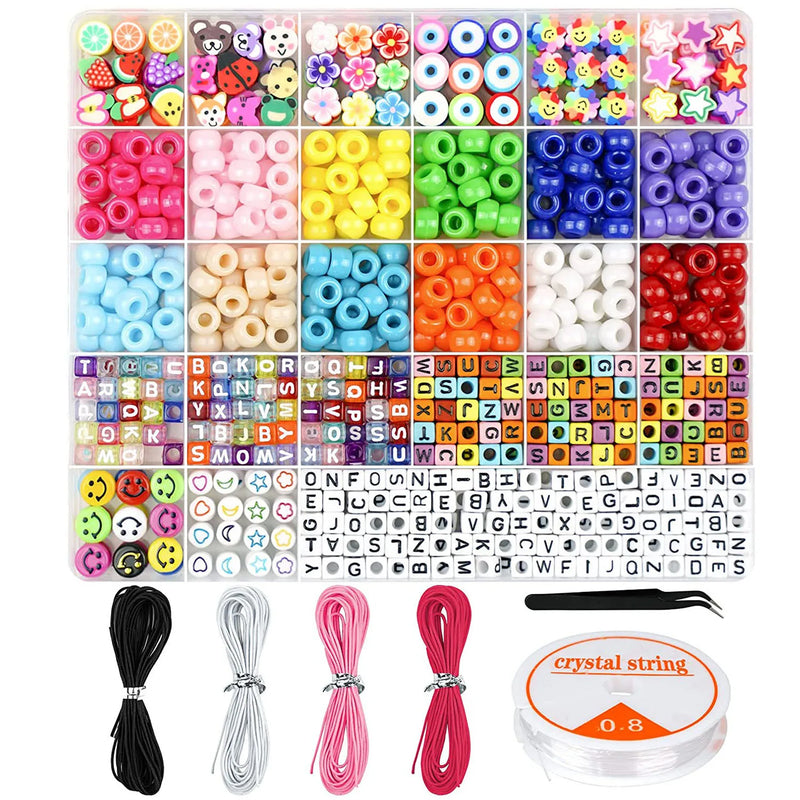 24 Acrylic Letters Beads Set for DIY Bracelets Making