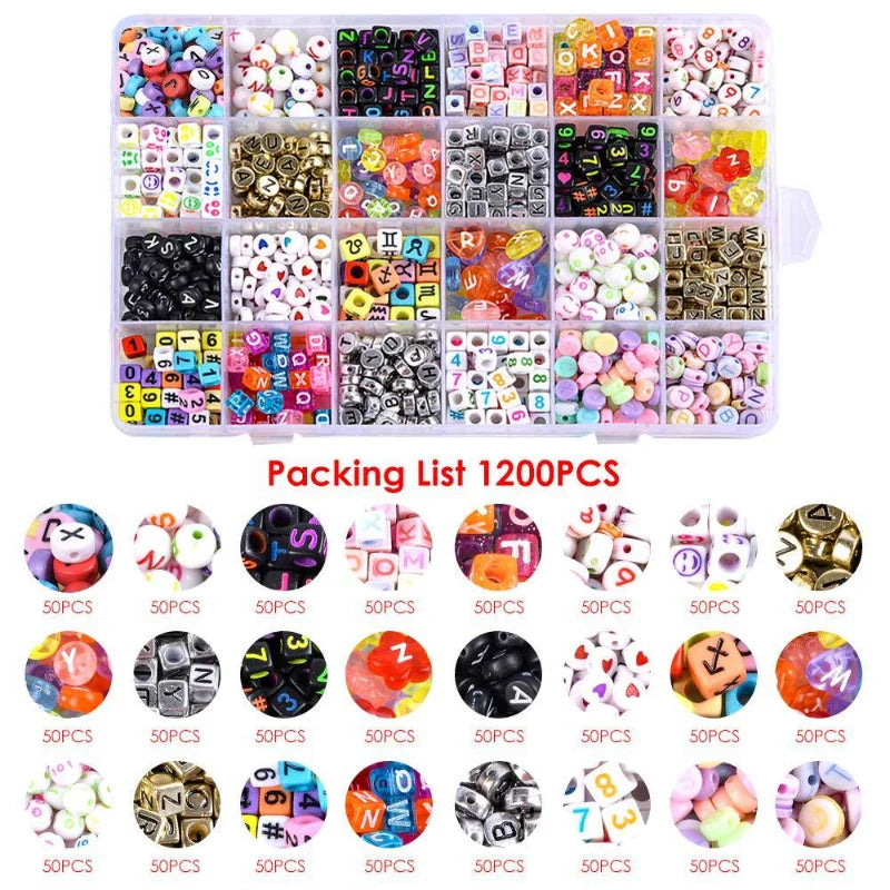 24 Acrylic Letters Beads Set for DIY Bracelets Making