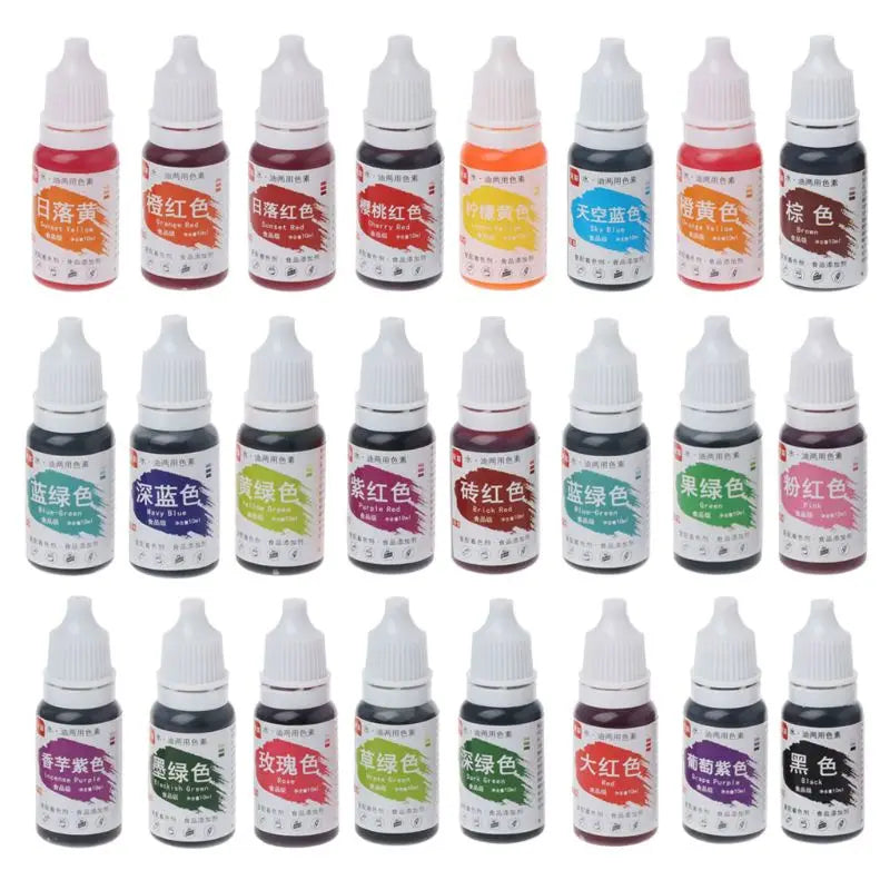 24 Colors 10ml Natural Ink Food Coloring for Cake DIY Craft
