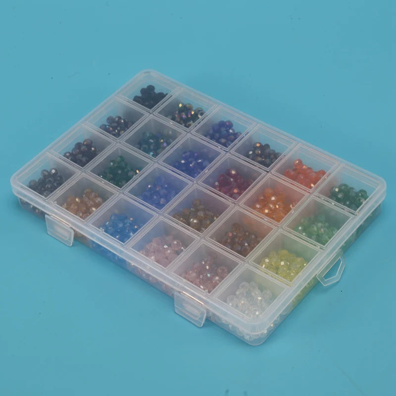 24 Colors 6Mm Faceted Rondelle Crystal Glass Beads For DIY Jewelry Making