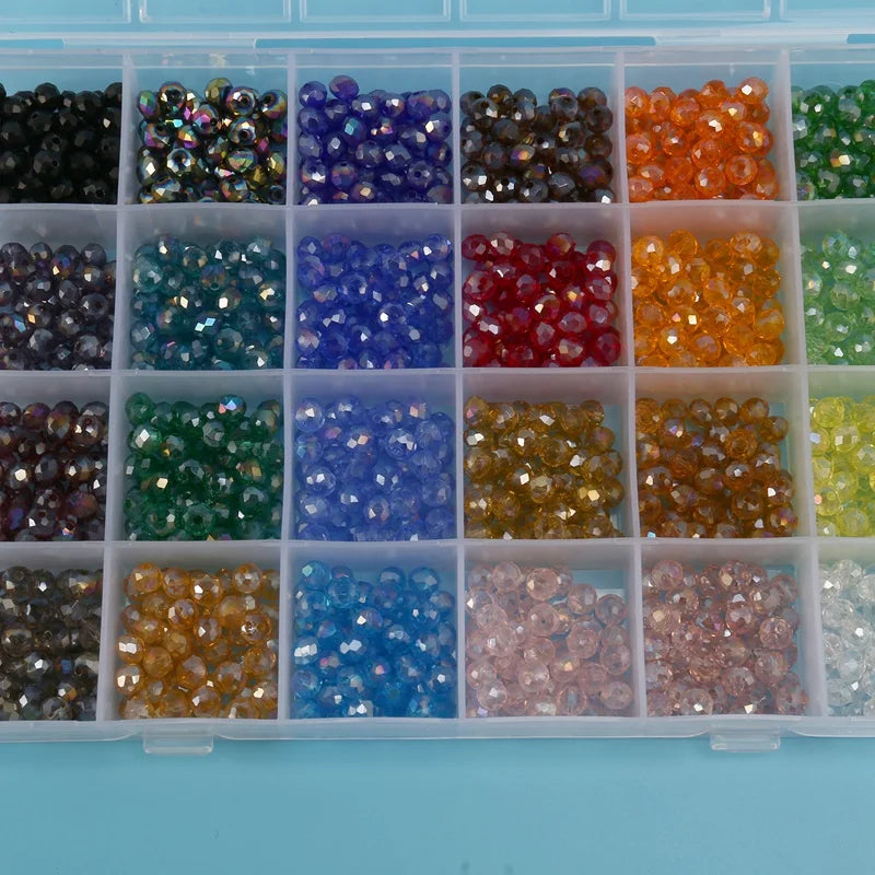 24 Colors 6Mm Glass Beads For DIY Bracelet Necklace