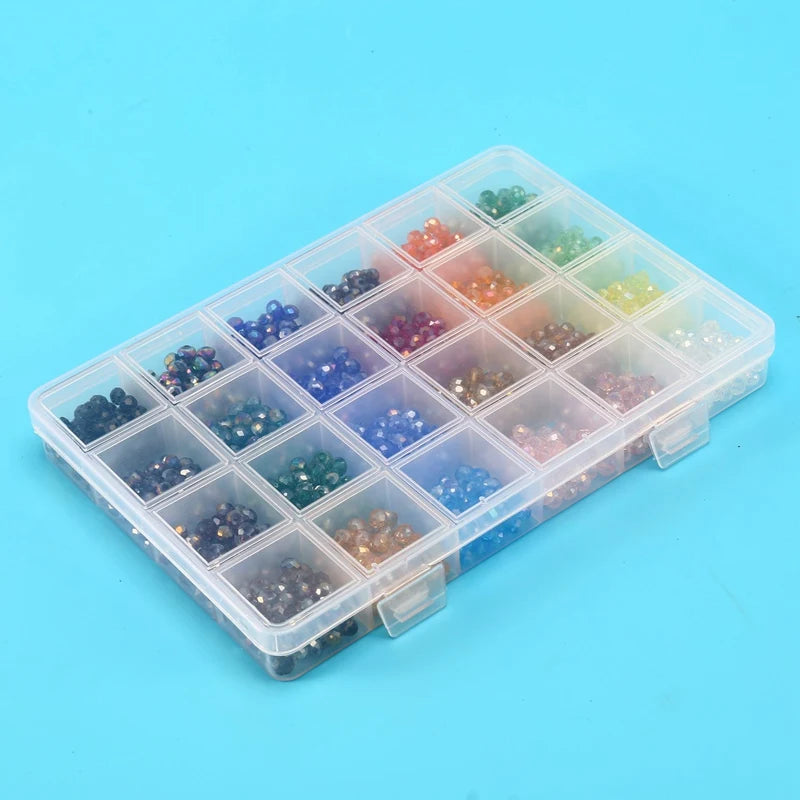 24 Colors 6Mm Faceted Crystal Glass Beads for DIY Craft Bracelet Necklace