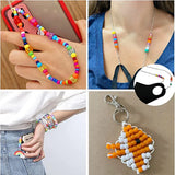 24 Colors Pony Beads Hair Beads Organizer Box Jewelry Kit for Kids Hair Acrylic