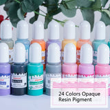 24 Colors Epoxy UV Resin Pigment Opaque Liquid Dye for Art Jewelry Making