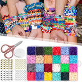 24 Colors Polymer Clay Spacer Beads DIY Kit for Jewelry Making