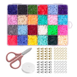 4800Pcs 6mm Flat Polymer Clay Spacer Beads for Jewelry Making