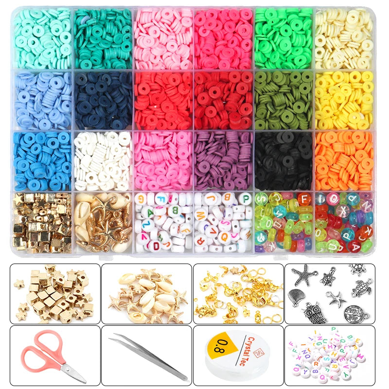 Polymer Clay Beads Soft Pottery Letters Set DIY Jewelry Making