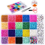 24 Grid Mini Glass Seed Beads Kit Colorful Alphabet Beads For Jewelry Making