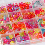 24 Grid Colorful Crystal Glass Beads Kit Box Set for DIY Necklace Bracelet