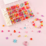 24 Grid Colorful Crystal Glass Beads Kit Box Set for DIY Necklace Bracelet