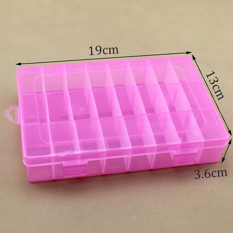24 Grid Storage Box Removable Jewelry Plastic Container