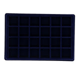 24 Grid Velvet Frame Series Display Tray Coin Case - Blue