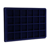 24 Grid Velvet Frame Series Display Tray Coin Case - Blue