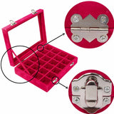 24 Grids Velvet Jewelry Box Organizer Women Jewelery Storage