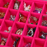 Rose Red Velvet Jewelry Box Organizer for Women