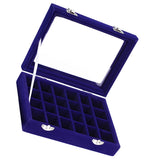 24 Grids Transparent Cover Glass Storage Box Jewelry Necklace Organizer