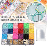24 Grids Clay Ceramic Heishi Flat Beads Set for Jewelry Making