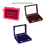 24 Grids Glass Storage Box Compartments Organizer Jewelry Holder