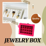 24 Grids Glass Storage Box Compartments Organizer Jewelry Holder