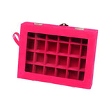 24 Grids Glass Storage Box Compartments Organizer Jewelry Holder