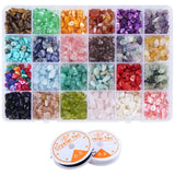 24 Grids Gemstone Chips Beads Set for Jewelry Crafts