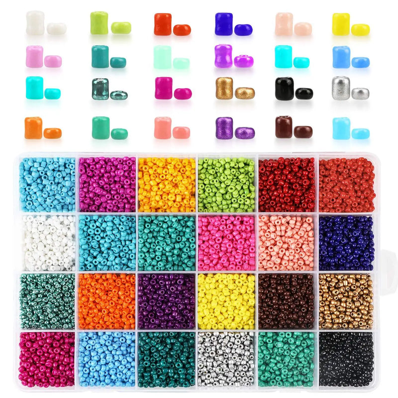 24 Grids Glass Bead Seed Beads Colorful Jelly Combo for Jewelry Making