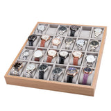 24 Grids Pillow Watch Tray Jewelry Display Boxes Earring Wood Storage Case
