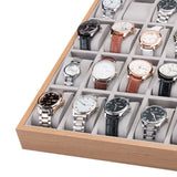 24 Grids Pillow Watch Tray Jewelry Display Boxes Earring Wood Storage Case