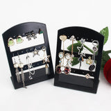 24 Holes Ear Hook Plastic Storage Rack Earrings Display Stand