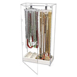 Acrylic Necklace Display Stand 24 Hook Rotation Jewelry Storage Box