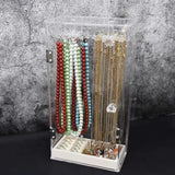 Acrylic Necklace Display Stand 24 Hook Rotation Jewelry Storage Box