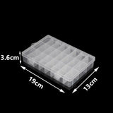 24 Lattice Double-button Transparent Plastic Box Jewelry Storage